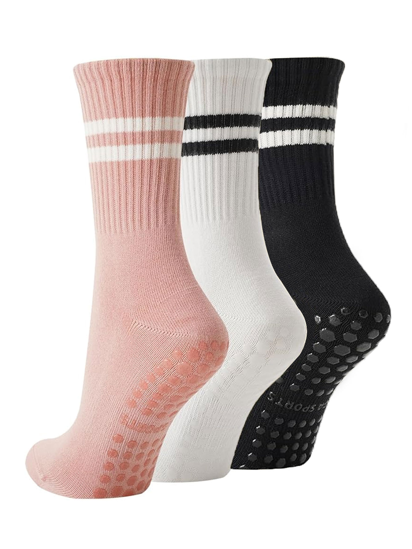No Show Sock Women - 3 Pairs of Yoga Socks, Non-Slip
