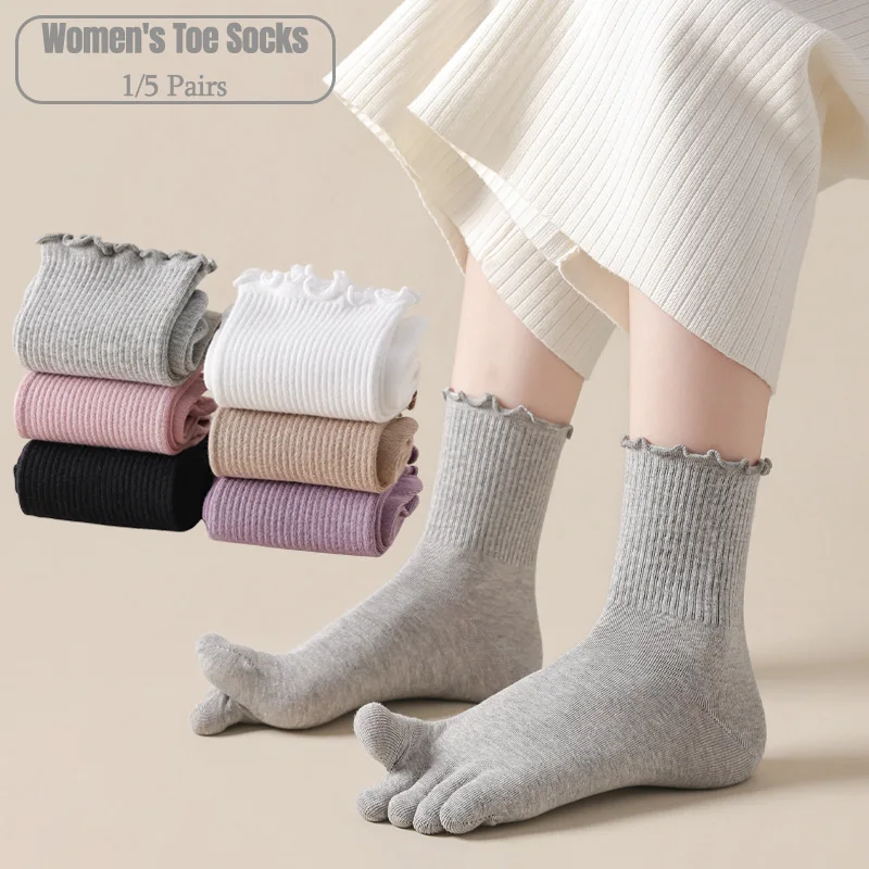 1/5 Pairs Women Five Toe Crew  - Toe Sock Split ulasan dan harga