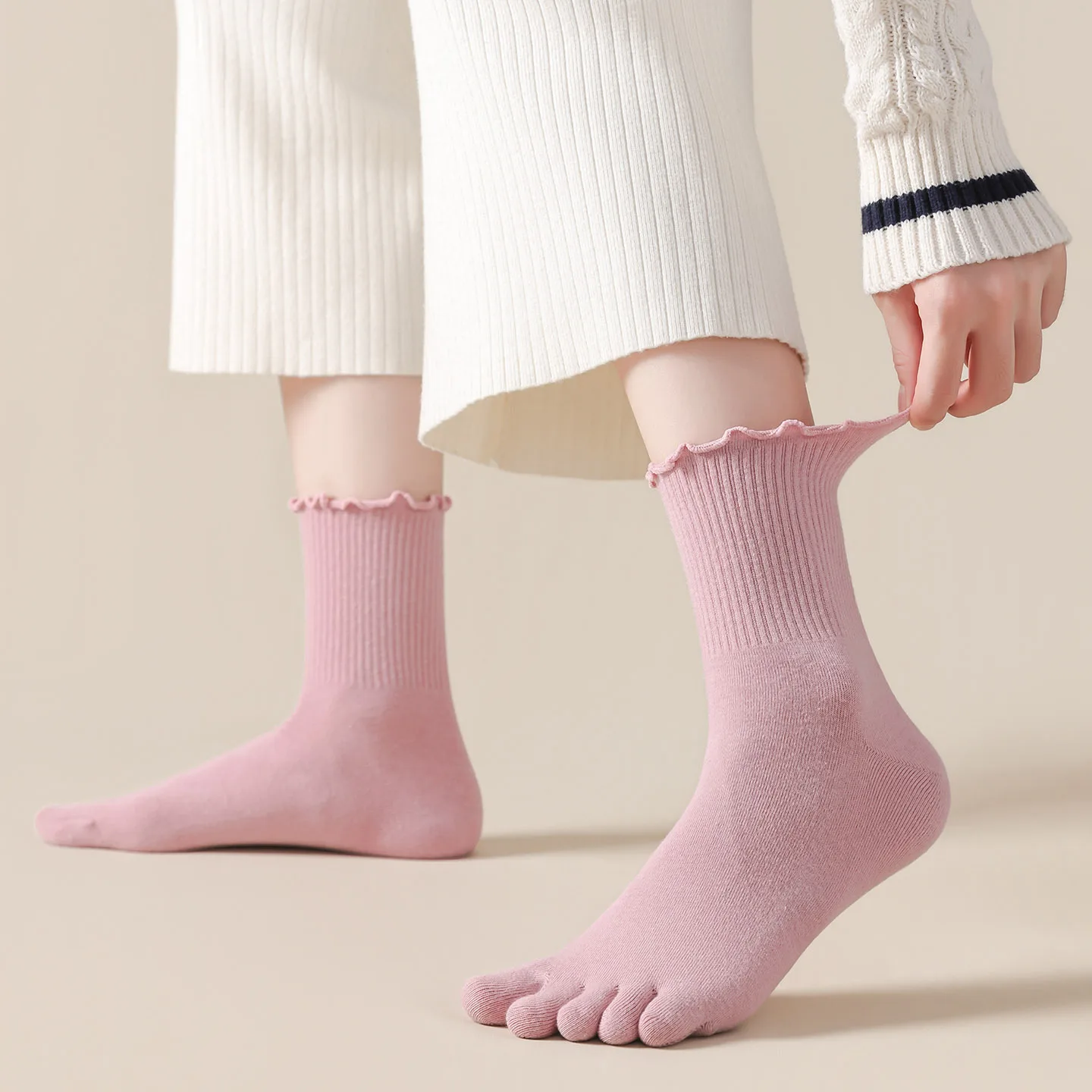 1/5 Pairs Women Five Toe Crew  - Toe Sock Split ulasan dan harga