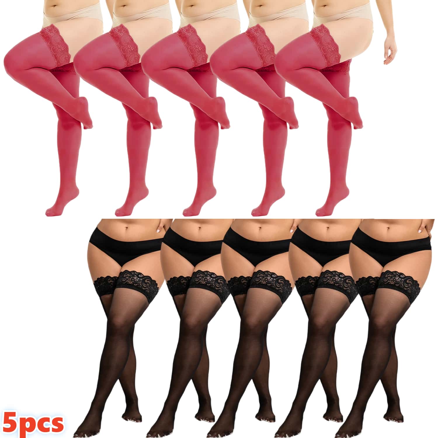 Women Plus Size Lace Thigh Hig - Thigh High Sock Stay Up ulasan dan harga