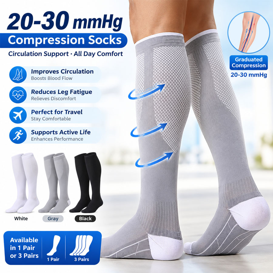 3/1 Pairs 20-30mmHg Compressio - Compression Sleeve Calf ulasan dan harga